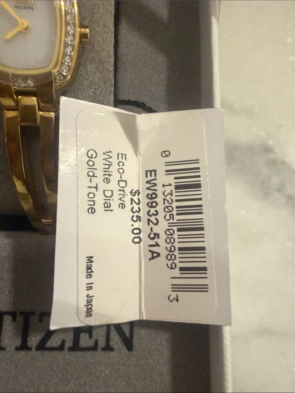 Citizen Eco-Drive Women’s Gold Bracelet Watch NIB Working